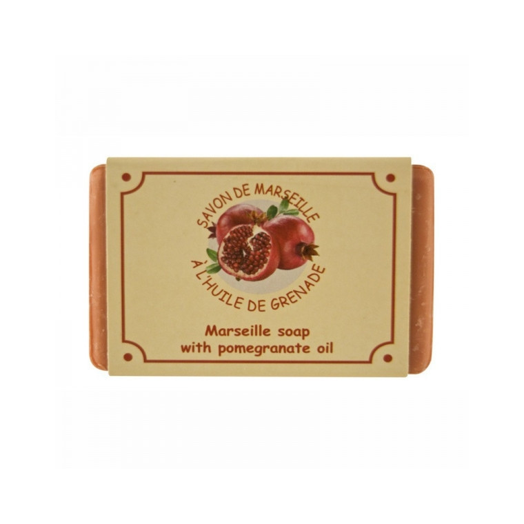 Pure Vegetable Marseille Solid Soap with Pomegranate Oil 100g